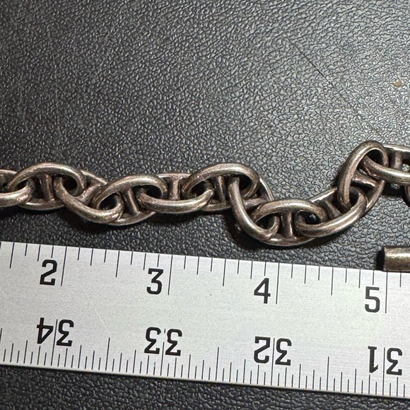Vintage Heavy Sterling Silver Fancy Anchor Mariner Link Bracelet 925 - Picture 12 of 14
